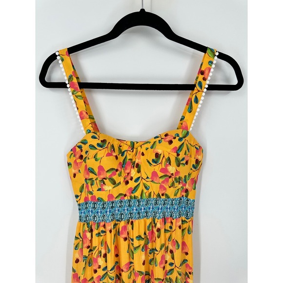 Farm Rio for Anthropologie Anjou‎ Maxi Dress Size 2 Tiered Padded Cup READ - Picture 3 of 16